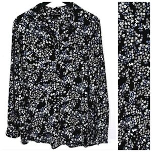 Lane Bryant Plus Floral Daisy Print  Chiffon Pullover Blouse